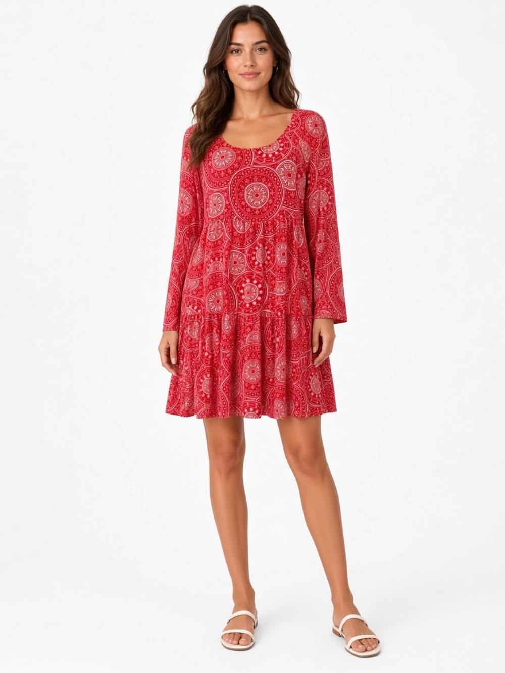 I’m in love with Derek Red and White Patterned Dress